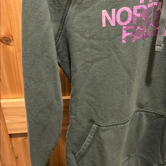 The North Face Forest Green Hoodie with Purple Logo - Picture 4 of 8